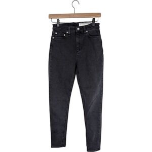 Rag‎ Bone Jeans Nina Wythe High Rise Skinny Charcoal Wash Size 25